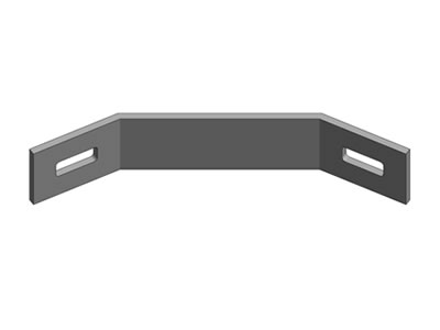 A bending palisade post clamp with two slots at the both ends.