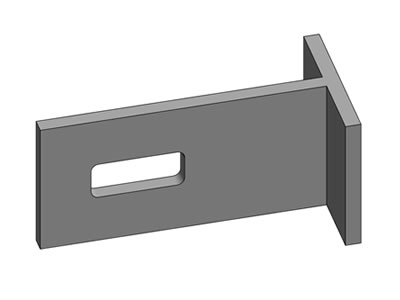 A T type palisade fishplates with one slot at the long side.