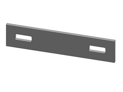 A straight palisade fishplates with two slots at the both ends.